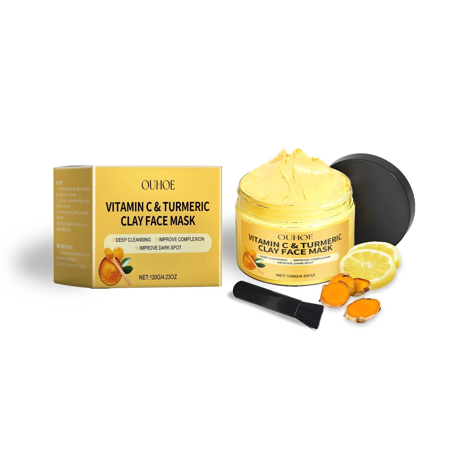Vitamin C Peeling-Gesichtsmaske Kurkuma Peeling-Gesichtsmaske Verbessern Sie die Poren Tiefenreinigung Gesichtsmaske Gesichtsmaske auftragen