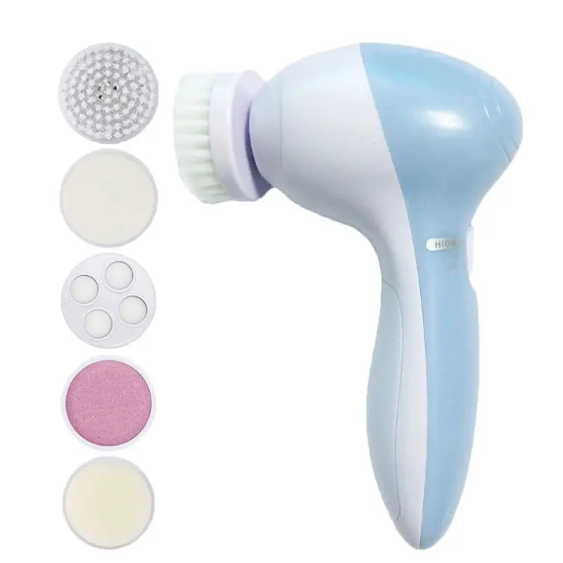 Elektrischer Gesichtsreiniger, 5-in-1, Gesichtsreinigungsbürste, Waschmaschine, Spa, Hautpflege, Massagegerät, Mitesser-Reinigung, Gesichtsreiniger-Werkzeuge