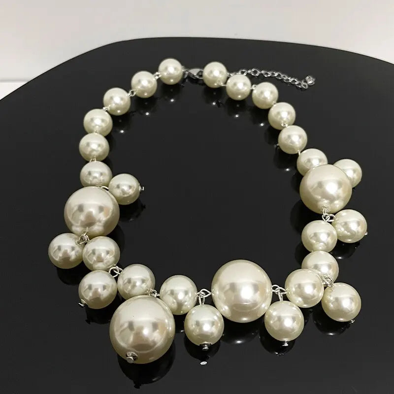 Elegante Imitation Perle frauen Halskette Große Perlen Perlen Choker Halsketten Party Hochzeit Braut Halskette Schmuck Mädchen Geschenke