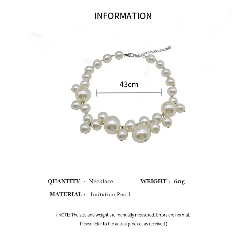 Elegante Imitation Perle frauen Halskette Große Perlen Perlen Choker Halsketten Party Hochzeit Braut Halskette Schmuck Mädchen Geschenke