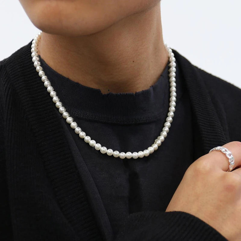Mode Elegante Weiße Imitation Perle Halskette Für Frauen Männer Hochzeit Bankett Halsketten Vintage Handgemachten Schmuck Geschenk