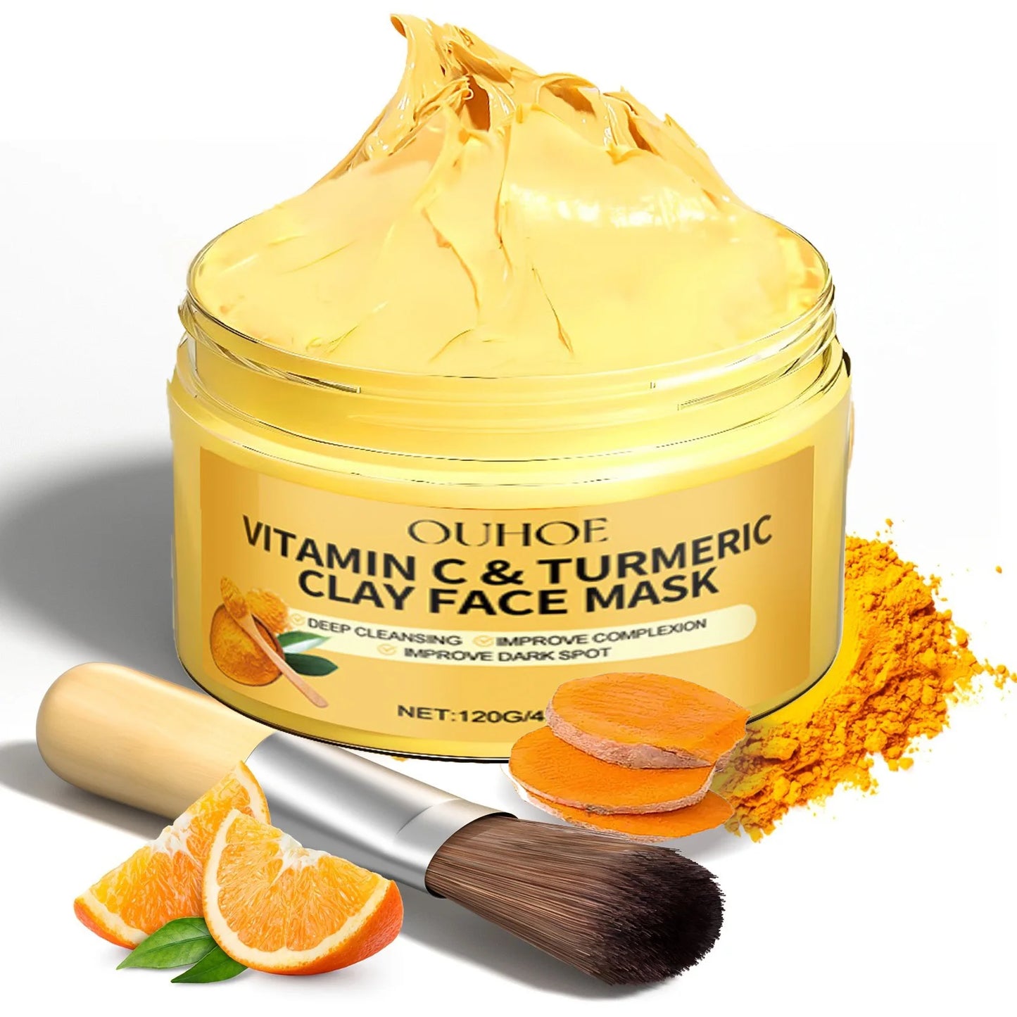 Vitamin C Peeling-Gesichtsmaske Kurkuma Peeling-Gesichtsmaske Verbessern Sie die Poren Tiefenreinigung Gesichtsmaske Gesichtsmaske auftragen
