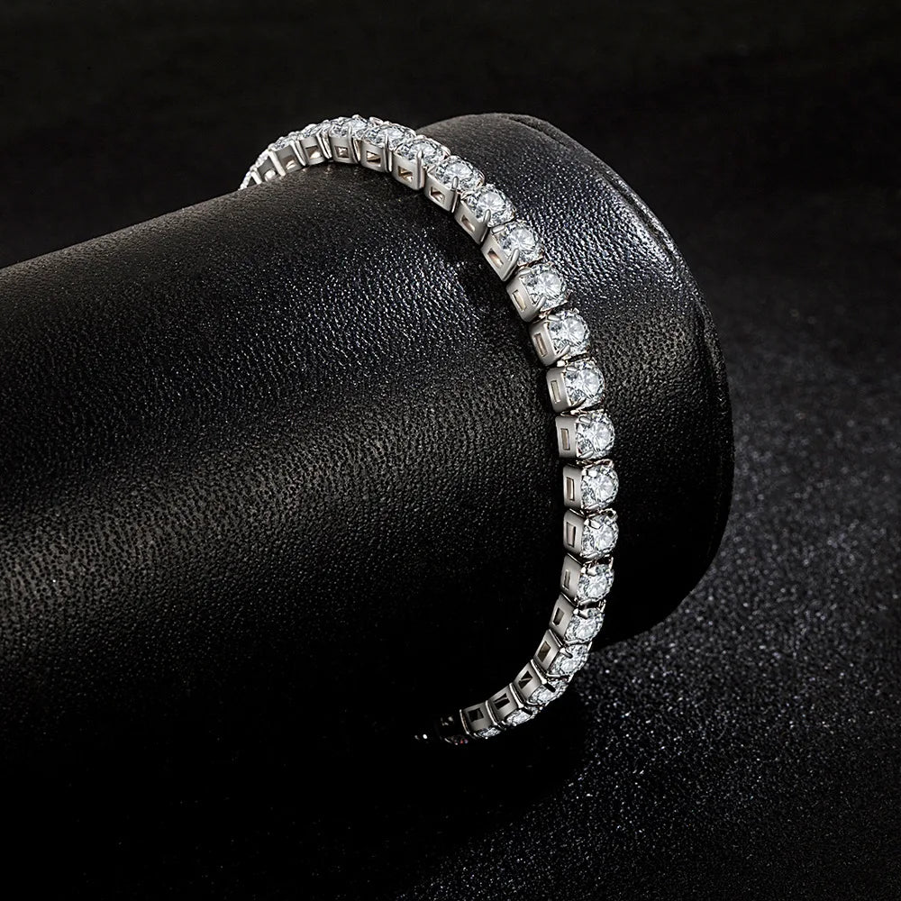 Lihong S925 Sterling Silber Armband Zirkonia Tennisball Frauen Mode einfache Verlobung Hochzeit Charme Schmuck 4mm 16-20cm