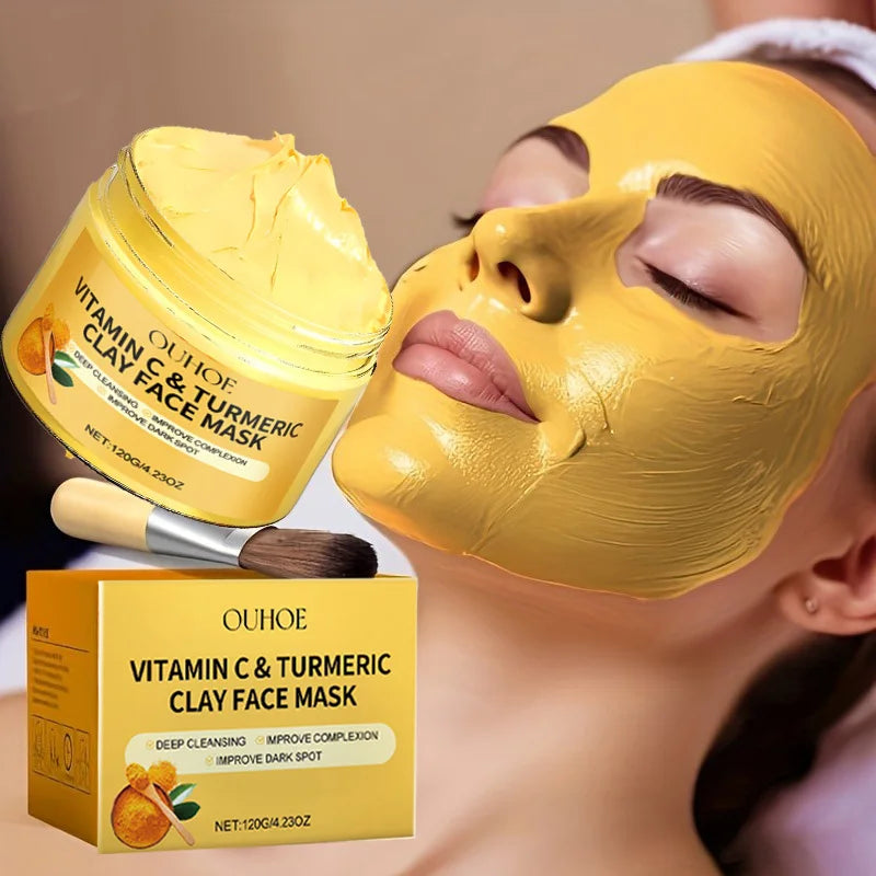 Vitamin C Peeling-Gesichtsmaske Kurkuma Peeling-Gesichtsmaske Verbessern Sie die Poren Tiefenreinigung Gesichtsmaske Gesichtsmaske auftragen