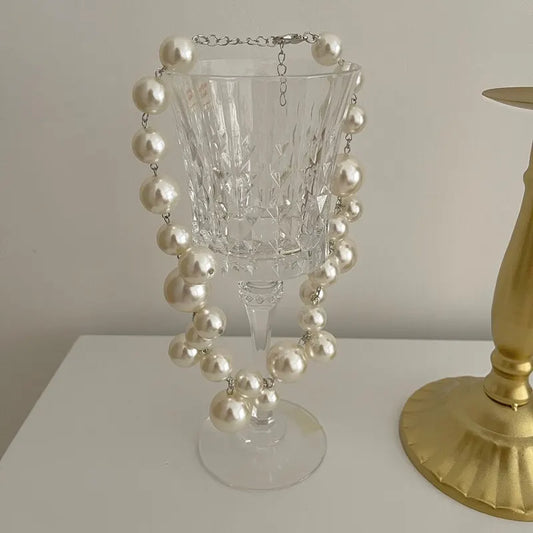 Elegante Imitation Perle frauen Halskette Große Perlen Perlen Choker Halsketten Party Hochzeit Braut Halskette Schmuck Mädchen Geschenke