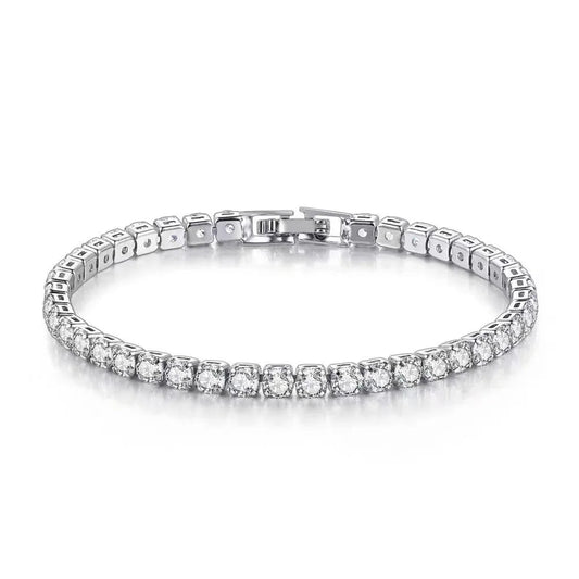Lihong S925 Sterling Silber Armband Zirkonia Tennisball Frauen Mode einfache Verlobung Hochzeit Charme Schmuck 4mm 16-20cm